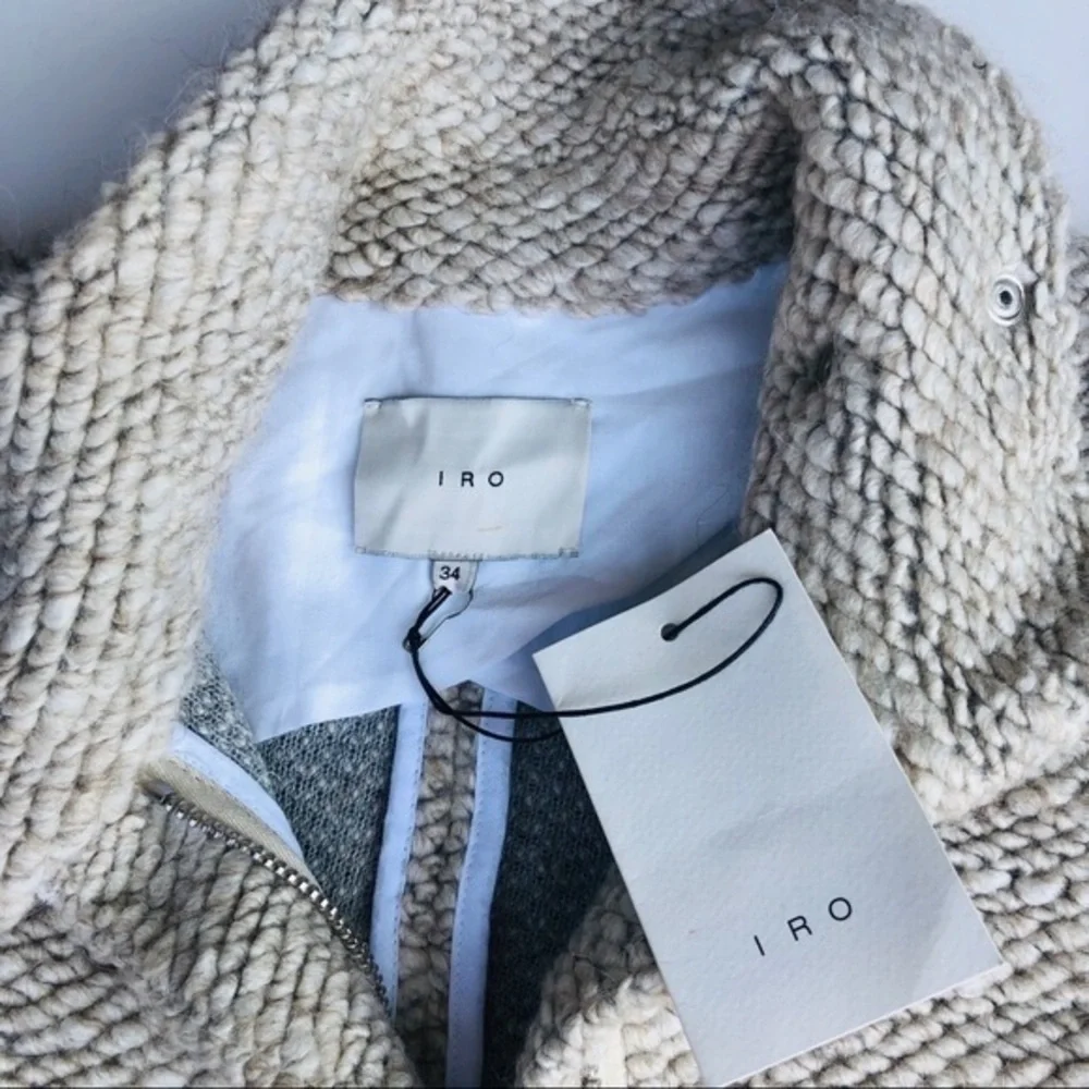 NWT IRO $625 Ajuma Chunky Knit Moto Jacket